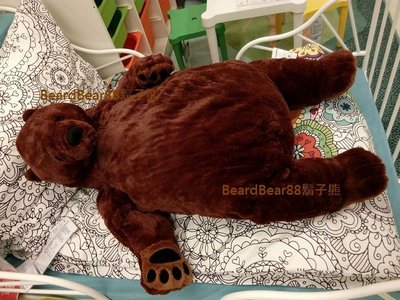 IKEA 大棕熊 (長度100公分) 柔軟大肚子大熊掌 兒孩童絨毛玩偶抱枕填充玩具【鬍子熊】IKEA代購