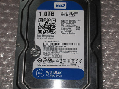 售WD 1000GB(1TB) /大快取64M/7200RPM  SATA3 硬碟機( 良品)(1元起標)
