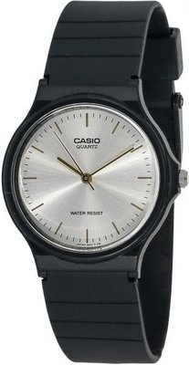 【神梭鐘錶】CASIO WATCH 卡西歐都會風性格極簡考試指針銀面金針石英黑腕錶 型號：MQ-24-7E2