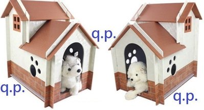 歐式小木屋 木製狗屋 免螺絲DIY好組裝 家犬休憩屋好搭蓋 可拆卸 方便清潔 超豪華木製寵物窩 雙層高級印花立體牆紙裝飾
