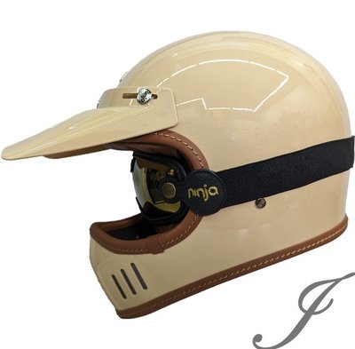 《JAP》華泰 KK 866 奶茶 山車帽 全罩復古帽 越野帽 風鏡 K-866安全帽📌折價300元