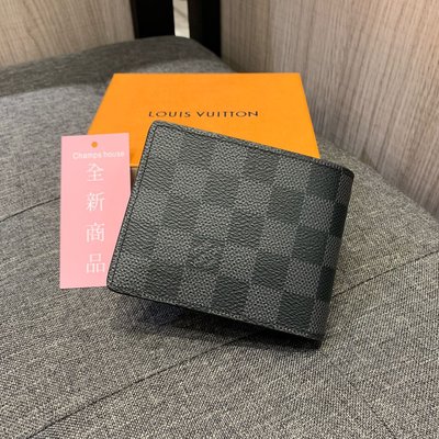 ⭐️ 香榭屋精品店 ⭐️ LV Louis Vuitton N63261 黑灰色棋盤格8卡對開短夾 皮夾 (Y1563) 全新商品