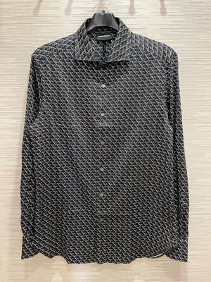 【EZ兔購】~正品 EMPORIO ARMANI 亞曼尼 EA 滿版 老鷹 格紋 襯衫 ~現貨 M~L