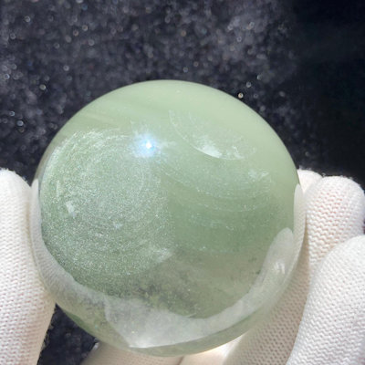 巴西天然千層綠幽靈晶中晶水晶球擺.8厘米 水晶 擺件 原石【紫竹齋】3281