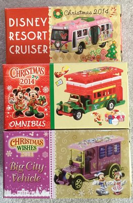 絕版 Tomica 日本 迪士尼 2014 聖誕節 限定 米奇 米妮 巴士 遊園車 叮噹車 三台一組