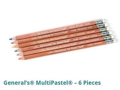 General's® MultiPastel® – 粉彩色鉛筆6色組