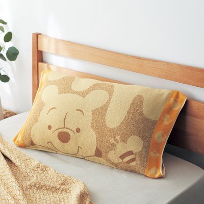 43×63cm 日本代購寢具〈迪士尼DISNEY〉小熊維尼 毛巾布枕頭套(BX-578)