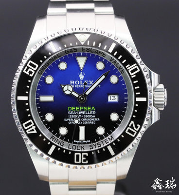 【鑫瑞鐘錶】ROLEX 勞力士 Deepsea 116660DB 116660 漸層藍 水鬼王 3900米 潛水錶 44mm 盒單全