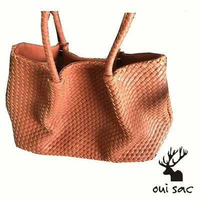 100% 全新 OUI SAC 完美手工牛皮編織包 質感超棒的手工包包有新色愛馬仕橘~
