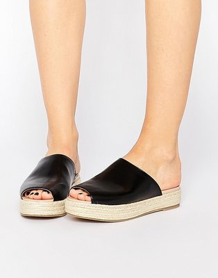 ╭☆°芒果衣櫃全新英國London Rebel Slide Espadrille Flat Sandals SIZE36
