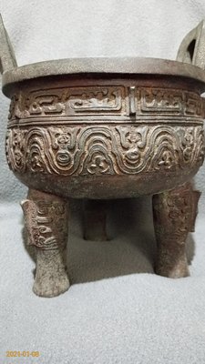 日本老銅件-復刻(小克鼎) 。可當火鉢火爐。最大值尺寸 高28cm*徑21，重5公斤