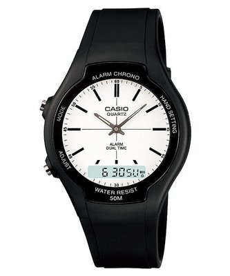 【CASIO 專賣店】經典雙顯示錶款 AW-90H-7E 防水50米 日期 星期 電子錶 AW-90
