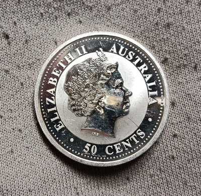 真品古幣古鈔收藏2004年澳大利亞猴50分銀幣