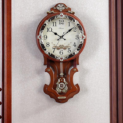歐式鐘表掛鐘客廳大號靜音時鐘創意掛表家用電波鐘壁鐘石英鐘HP07