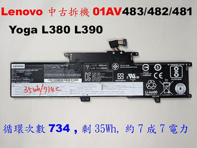 中古拆機二手電池 lenovo yoga L380 L390 01AV481 01AV482 01AV483 聯想