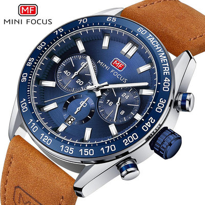現貨男士手錶腕錶MINIFOCUS品牌手錶休閑男手錶石英錶皮錶帶男士手錶腕錶0403G