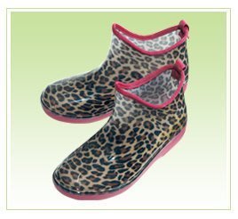 【Shanda上大莊】炫彩氣墊晴雨鞋  (豹紋，加裝TPU彈性氣墊 )