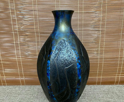 日本銅花瓶日本銅器高崗銅花瓶日本銅擺件日本銅香爐雙
