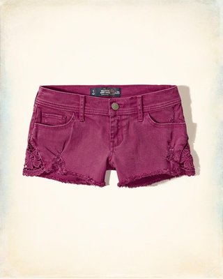 【Hollister Co.】Low Rise Denim Short-Shorts紫色牛仔短褲--現貨13