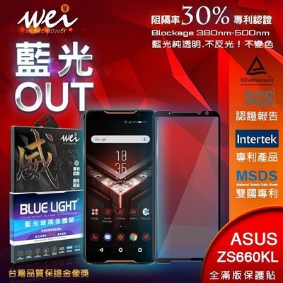 膜力威 專利抗藍光 ASUS ROG Phone 2 滿版藍光黑(史上最強保貼)