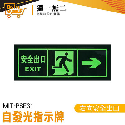 【獨一無二】免接電 自發光指示牌 緊急出口 MIT-PSE31 疏散標識牌 右側逃生 逃生指示牌 EXIT