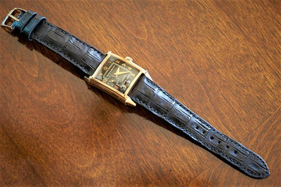 芝柏錶黑色鱷魚錶帶巧將手工錶帶 Girard Perregaux crocodile strap handmade