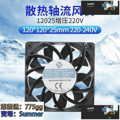 【現貨】12025 EC 雙滾珠 AC110V 220V超薄大風量散熱風扇 12CM機櫃風扇（配保護網）