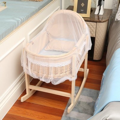 藤編新生兒便攜手提籃車載睡籃寶寶睡窩摩西搖窩兩用嬰兒床可移動