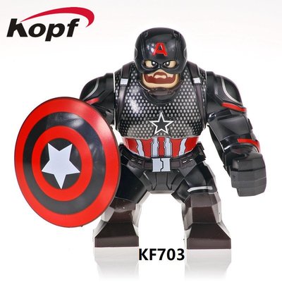 【積木班長】KF703 美國隊長 黑戰衣 美隊 復仇者聯盟 漫威 超級英雄 大人偶 /相容 樂高 LEGO 積木