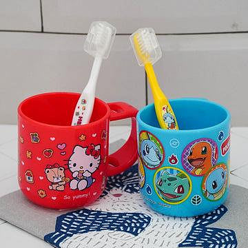 日本原裝直送「家電王」SKATER 兒童牙刷漱口杯 神奇寶貝牙刷組、Hello Kitty牙刷組 卡通牙刷組