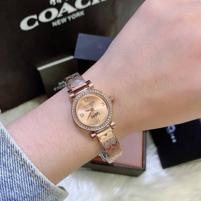 COACH Madison 水鑽圈 玫瑰金色錶盤 玫瑰金色不鏽鋼錶帶 石英 女士手錶 14502302