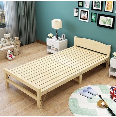 熱銷 折疊床單人床成人簡易實木午休床兒童家用木板經濟型雙人床