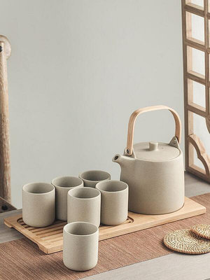 復古茶具套裝家用耐高溫陶瓷水具水杯套裝待客養生泡茶壺