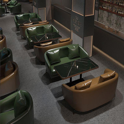 復古工業風酒吧清吧沙發商用洽談ktv西餐廳咖啡廳奶茶店桌椅組合