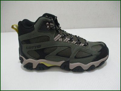 【喬治城】2023款 LOTTO 機能型登山鞋 中筒 防滑 反光 防潑水 綠黑色 LT3AMO8155