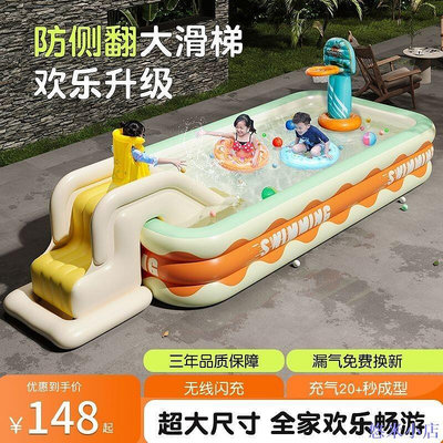 悠米小店加厚兒童充氣遊泳池傢用大人超大型傢庭小孩戲水池嬰兒寶寶洗澡桶 DXLZ