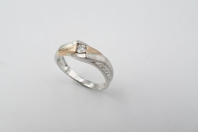%玉承珠寶% 天然16分雙色交織鑽石K金戒指A248(貴金屬買賣.珠寶設計訂做)