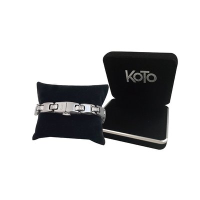 KOTO原廠外銷歐洲品牌KENTA 鎢鋼鑲鑽鍺磁健康手鍊 細版女款1入 蝴蝶扣限量款(高級絨盒精裝)