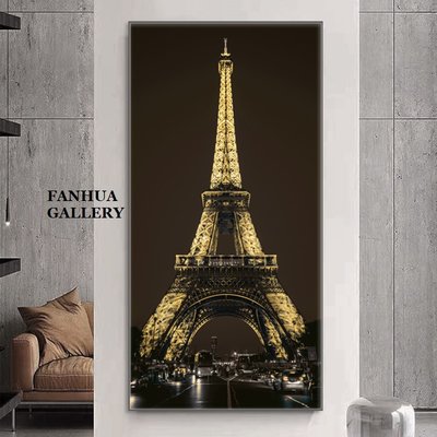 C - R - A - Z - Y - T - O - W - N　法國巴黎鐵塔夜景裝飾畫時尚高檔豪華住宅空間工業風掛畫