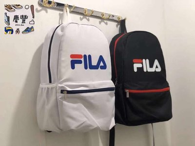 慶豐體育? FILA 後背包 全白 黑 logo 男 女 電腦包 旅行 上學?