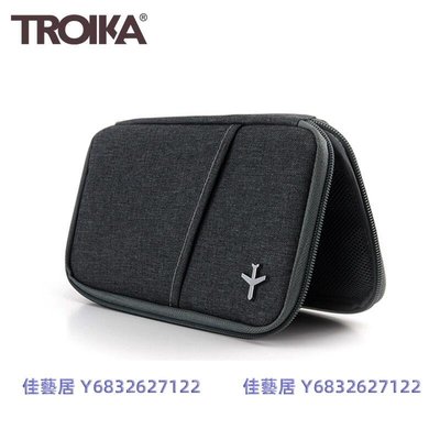 德國TROIKA防感應護照包TRV20GY防盜卡夾防感應錢包防盜刷錢包防RFID-NFC側錄多功能護照包隨身包 貼身防盜包-佳藝居