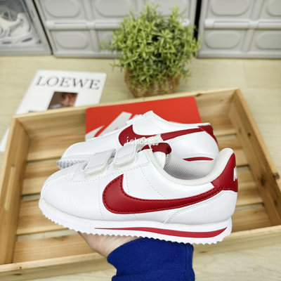 現貨 iShoes正品 Nike Cortez Basic 中童 阿甘 白紅 魔鬼氈 童鞋 運動鞋 904767-101