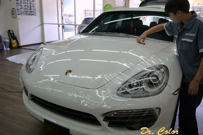 Dr. Color 玩色專業汽車包膜 Porsche Cayenne S 細紋自體修復透明犀牛皮_前保桿/引擎蓋/後保桿