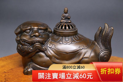 日本回流古董銅香爐，唐密東密文殊菩薩型香爐。日本香道具，金工 古玩 銅器 擺件【古雲】
