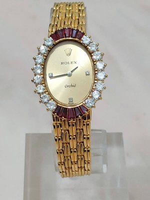 鑫泰典精品 勞力士 ROLEX 撤里尼系列ORCHID 18K 收藏級勞力士 古董錶 手錶 女錶 名錶(已售出)