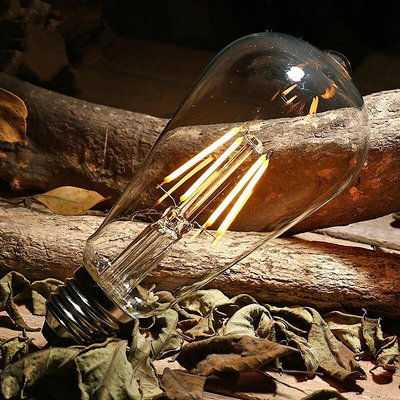 LED愛迪生燈泡E27燈頭復古暖黃光螺口仿鎢絲燈絲LED創意復古造型燈泡藝術個性裝飾燈泡光源 LED燈絲燈泡