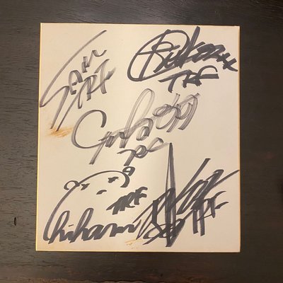 TRF （TK Rave Factory）日本樂團 小室家族 所有團員親筆簽名板  DJ KOO、SAM、ETSU、YU-KI、CHIHARU