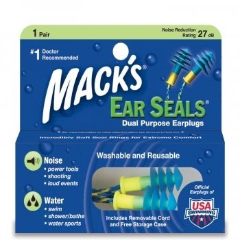 熱賣中 防噪音耳塞美國MACK'S EAR SEALS 硅膠游泳耳塞帶繩 防水防噪音earplugs專業