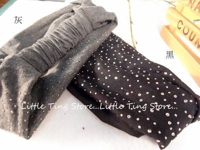 韓國貼鑽BLING運動型寬版髮帶髮圈針織棉質素面寬版髮帶魔術頭巾頭巾頭套 黑