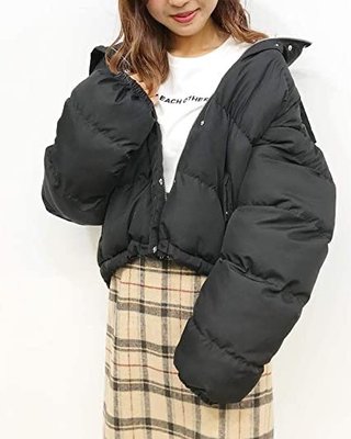 日本品牌ingni 黑色鋪棉外套麵包大衣